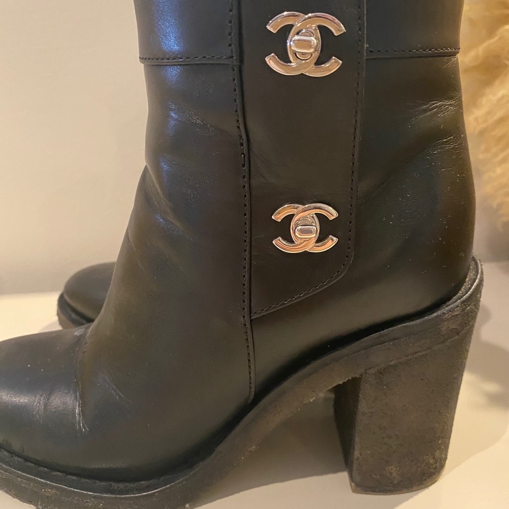 Classic Chanel CC lock bootie